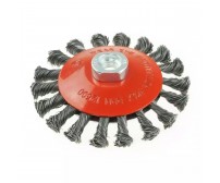 Perie de disc din sarma otel 115mm, filet M14, sarma impletita Dedra F40-115 Perie de disc din sarma otel 115mm, filet M14, sarma impletita Dedra F40-115