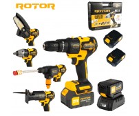 Multifunctional 5 in 1 pe acumulator ROTOR RTS1, 24000 rot/min, 21V/3Ah, Brushless