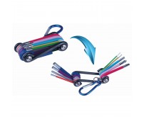 Set de scule multifunctionale pentru bicicleta set 9 buc., CRV, culoare, carabina Set de scule multifunctionale pentru bicicleta set 9 buc., CRV, culoare, carabina