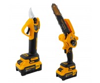 Set mini fierastrau CS1 si Foarfeca de gradina GS1 pe acumulator ROTOR, 500 W,600 W 4500 rot/min, 21 V 3 Ah