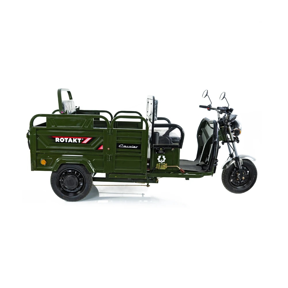 triciclu electric, Rotakt Courier, triciclu fără permis, triciclu 2000W, vehicul electric transport, baterie plumb-acid 72V, autonomie 79 km, triciclu marfă, triciclu transport urban, triciclu electric 3 roți, triciclu electric România