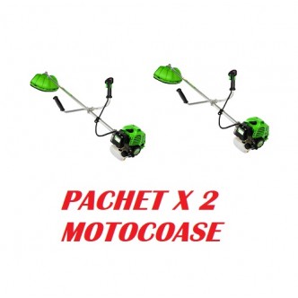 PACHET X 2 Motocoasa pe benzina 1.9CP, 43CC, motor benzina 2T, pornire rapida Easy Start, 3 accesorii, Micul Fermier
