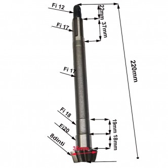 Ax transmisie cu pinion conic RURIS PS731-2-17, pentru motocultor Ruris 731K