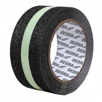 Banda anti-alunecare 50mm x 5m, fluorescenta adeziva pentru scari si trepte de Interior si exterior, aplicare pe metal, lemn, gresie, ciment