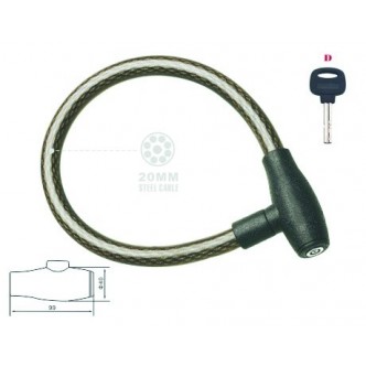 ANTIFURT bicicleta / scuter Cheie - Otel Protectie: Manson plastic cauciucat - 20mm x 120cm