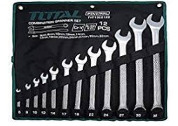 TOTAL - Set 12 chei combinate fixe/inelare - 6-32m