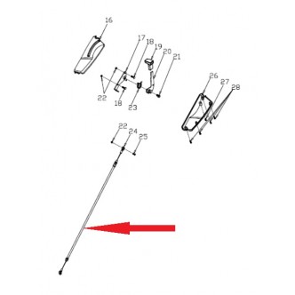 Cablu pentru scarificator gazon pe benzina RURIS RXH999