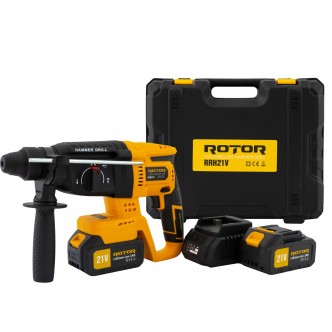 Ciocan rotopercutor SDS+ cu acumulator 2 X 21V/3Ah, 1800 rpm, 4450 bpm, RRH21V ROTOR Ciocan rotopercutor SDS+ cu acumulator 2 X 21V/3Ah, 1800 rpm, 4450 bpm, RRH21V ROTOR