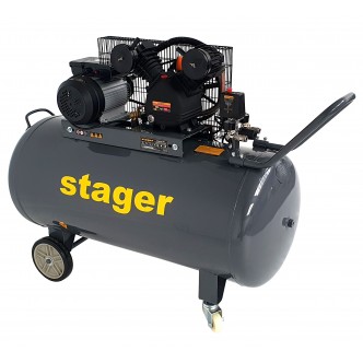 Compresor aer, 250L, 8bar, 324L/min, monofazat, angrenare curea Stager HMV0.25/250