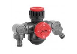 Conector unghiular dublu pentru robinet / furtun gradina 1/2", 3/4", Dedra
