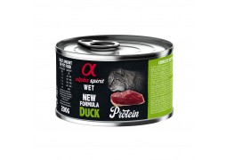 Conserva de hrana umeda Premium pentru pisica Alpha Spirit, 94% carne de pui si rata, 200 g
