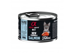Conserva de hrana umeda Premium pentru pisica Alpha Spirit, 94% carne de somon si legume, 200 g