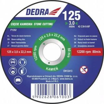 Disc de taiere pentru piatra cuÂ centruÂ depresat 125x3,2x22,2