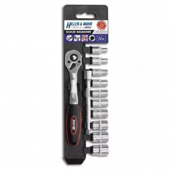 Trusa chei tubulare CrV 12buc de la 4-13 prindere 1/4" Hillen & Mohr