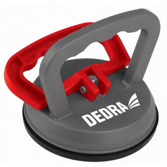 Ventuza geam single 118mm, max 30Kg, Dedra, Gri/Rosu
