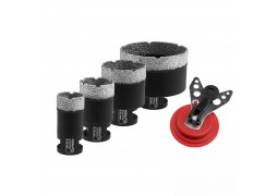 Set de coroane diamantate 28, 35, 45, 68 mm, ghidaj pentru burghie