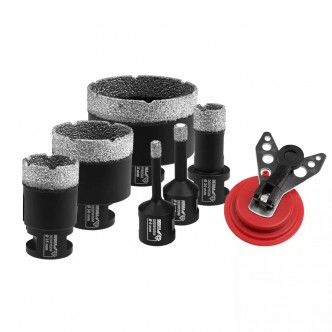 Set de coroane diamantate 6,8,20,35,50,68mm, ghidaj pentru burghie