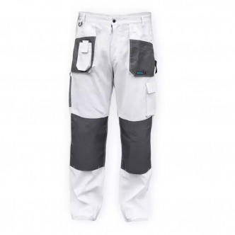 Pantaloni de protectie marime S/48, alb, greutate 190g/m2