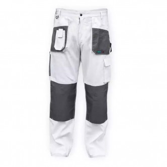 Pantaloni de protectie marime M/50, alb, greutate 190g/m2