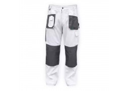 Pantaloni de protectie marime L/52, alb, greutate 190g/m2