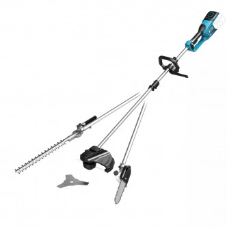 Dispozitiv multifunctional Brushless (foarfeca gard viu, trimmer cu disc, mini drujba ) cu acumulator 4 in1,18 x 2 Dedra SAS+ALL