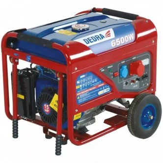 Generator curent putere 6.5kW 400V benzina pornire manuala AVR roti transport Dedra DEGB7503K