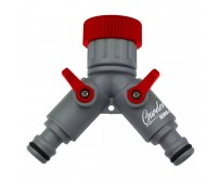 Conexiune dubla pentru furtun / robinet gradina 1/2"-3/4"