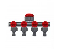 Conexiune cvadrupla pentru furtun / robinet irigat gazon / gradina1/2"-3/4"-1"