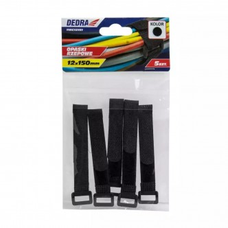 Bande velcro 12x150mm, negre 5buc