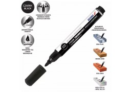 Marker industrial permanent negru, rotund, 2 buc