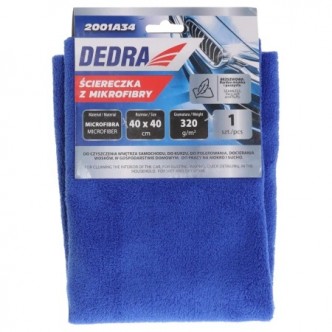 Prosop / laveta PREMIUM microfibra soft, pufos, 40 x 40cm, albastru, ideal uscare auto, 320 g/m², Dedra