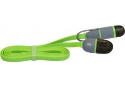 Cablu Date MicroUSB + Lightning 1.5A 1M Verde