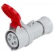 Priza industriala trifazata, pe cablu, GEWISS , 400v, 5P , 32A , IP44 , Alb/Rosu