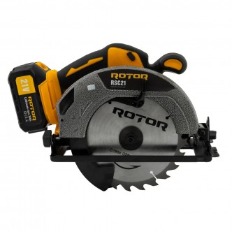 Fierastrau circular pe acumulator ROTOR RSC21, 21V/ 3Ah, 1000 W, 4300 rot/min, Brushless