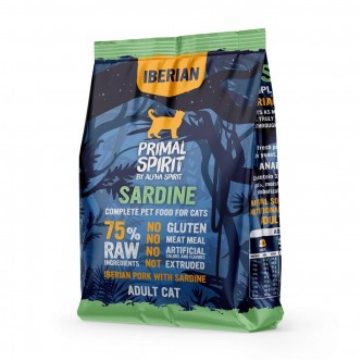 Hrana uscata Premium pentru pisica adulta Primal Spirit, cu sardine si porc Iberic, 1 kg
