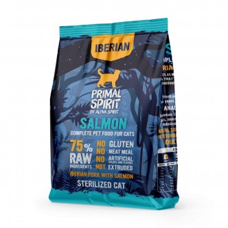 Hrana uscata Premium pentru pisica sterilizata Primal Spirit, cu somon si porc iberic, 1 kg