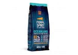 Hrana uscata Premium presata la rece pentru caine Primal Spirit, Oceanland, cu 65% carne proaspata de peste si orez,12 kg