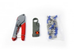 Set cleste compresie RG59/RG6,  dezizolat cablu/mufe