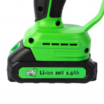 Mini drujba cu acumulator 20V, cu doua lame 6'' si 8'', doua lanturi Micul Fermier