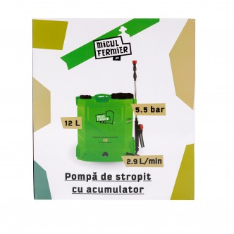 Pompa de stropit (vermonel) cu acumulator 8 Ah, Micul Fermier 12L