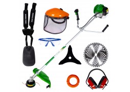 Pachet Motocoasa pe benzina, 10 accesorii, 4.76cp, 52cc, 2T, pornire rapida Easy Start, Micul Fermier 