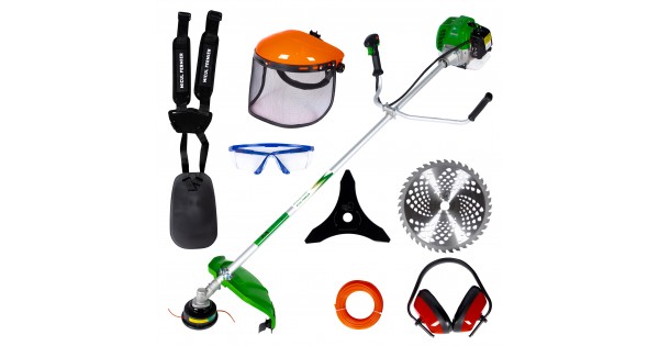 Pachet Motocoasa pe benzina, 10 accesorii, 4.76cp, 52cc, 2T