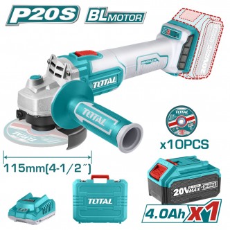 POLIZOR UNGHIULAR - LI-ION - 20V - 115MM (INCLUDE ACUMULATOR SI INCARCATOR) TOTAL