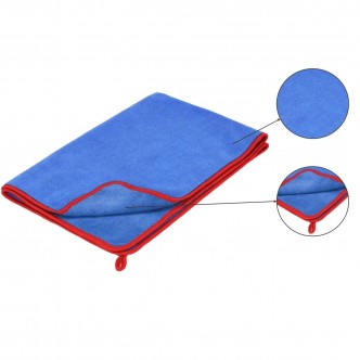 Prosop PREMIUM mare microfibra soft, pufos, 60 x 90cm, albastru, ideal uscare auto, 450 g/m², Dedra