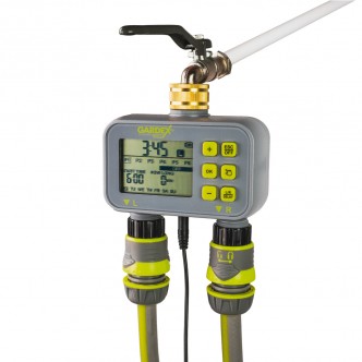 Temporizator programabil electronic dual udare gazon, compatibil cu senzor de ploaie CULTURE Gardex