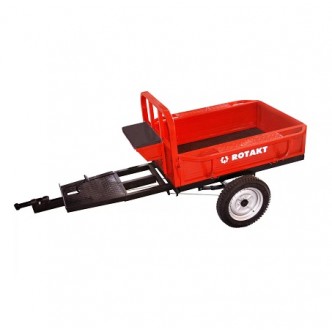 Remorca motocultor Rotakt REM400-1, capacitate 400 kg, basculabila