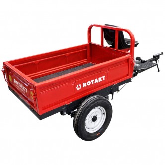 Remorca motocultor Rotakt REM500, capacitate maxim 500 kg, basculabila roti 5.00-12