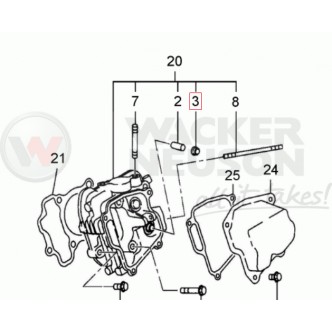 Semering supapa placa / mai compactor Wacker WM 100, Robin EH 10