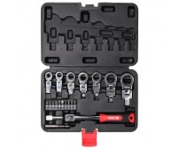 Set 20 buc. chei unghiulare cu clichet, 6-19mm, CrV, capete interschimbabile DEDRA 17L5001