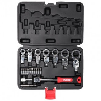 Set 20 buc. chei unghiulare cu clichet, 6-19mm, CrV, capete interschimbabile DEDRA 17L5001